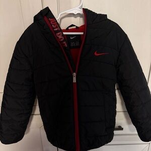 Nike Kids Puffer Jacket in Black and Red